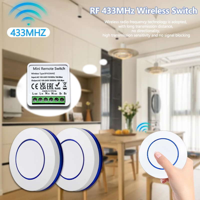 Diy Electronics Button - 433HMz 무선 조명 스위치 10A 릴레이