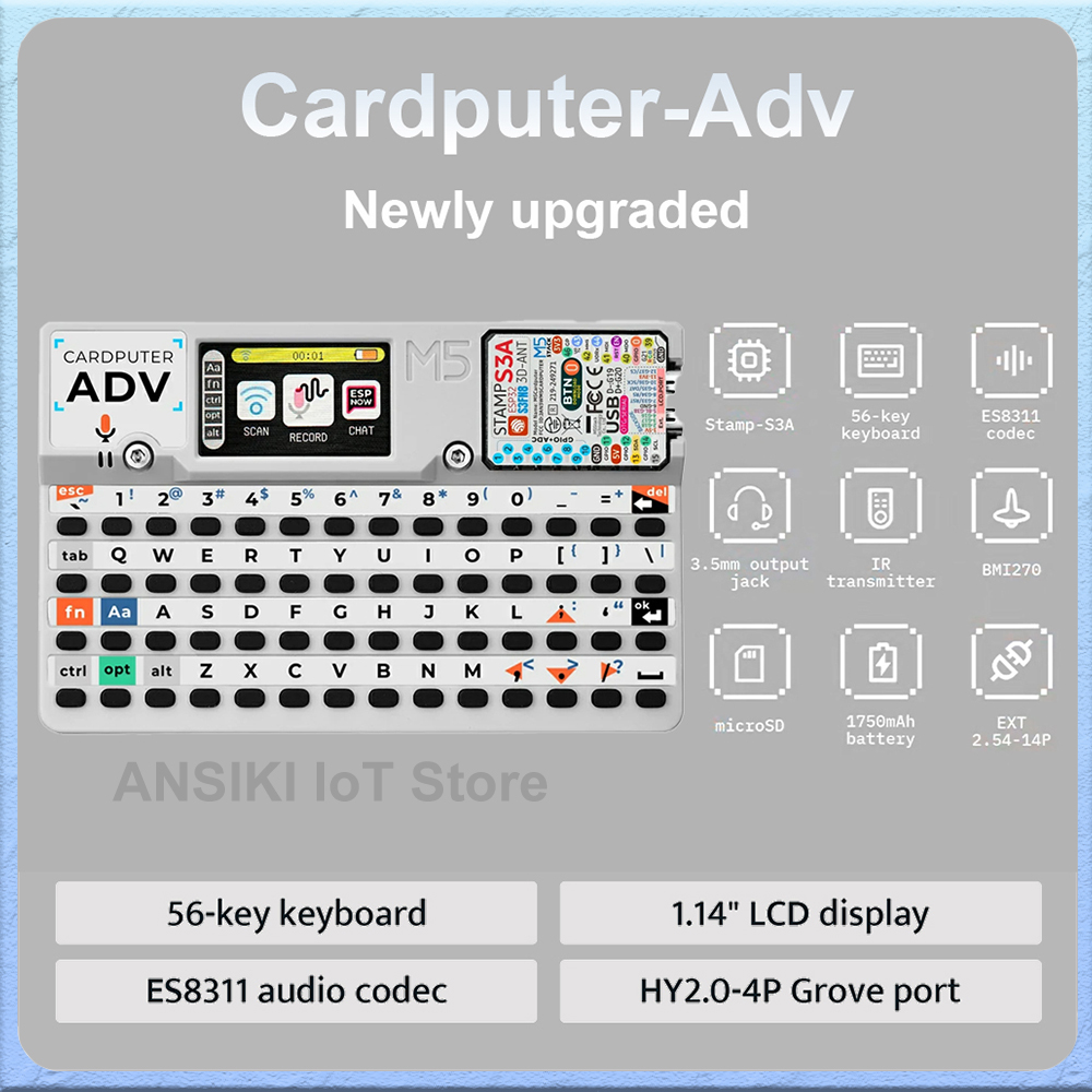 Diy Electronics Kits - M5Stack Cardputer-Adv 프로그래머블 카드 컴퓨터 Stamp-S3A