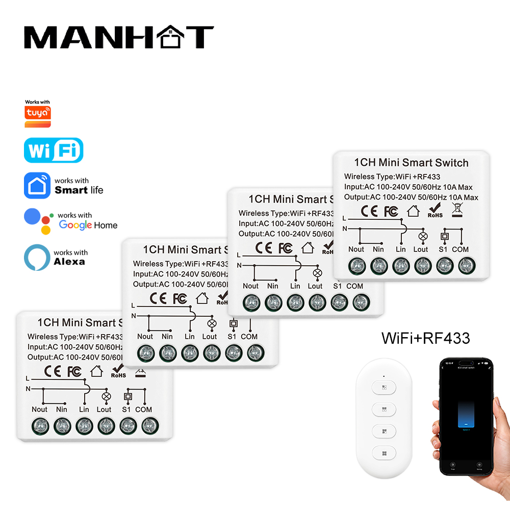 Rf 433Mhz Module - 10A 미니 WIFI 스마트 스위치 RF433Mhz