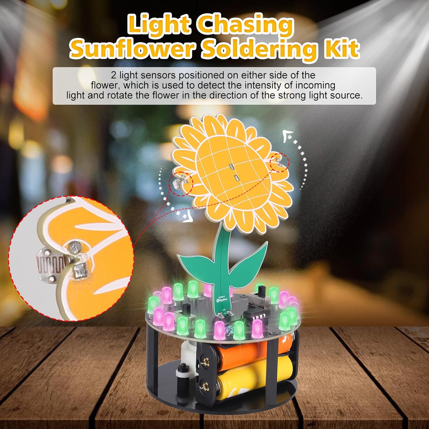 빛 추구 해바라기 납땜 키트 청소년을위한 DIY 회전  - Diy Electronics Gift Ideas 리뷰 및 가격