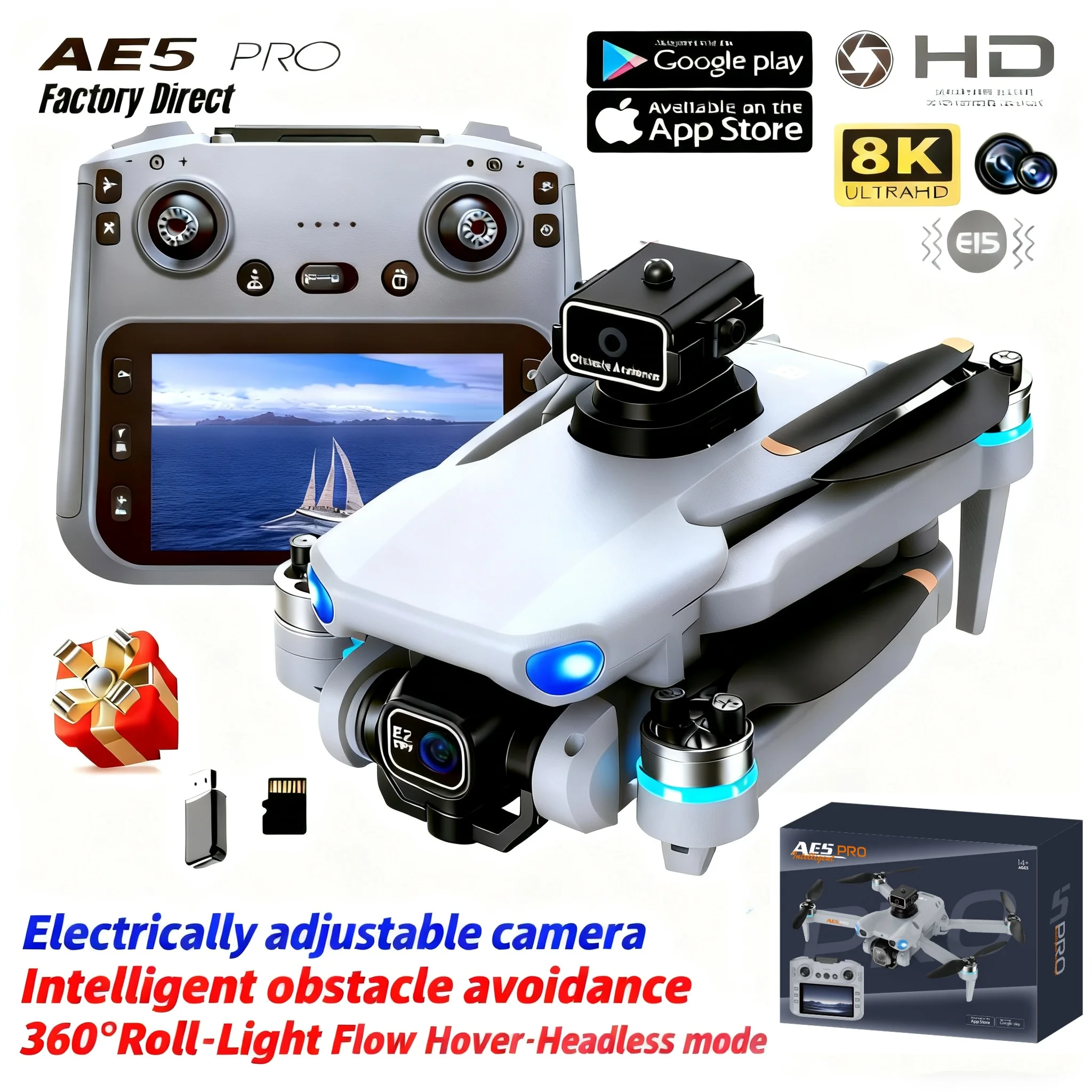 AE5 프로 드론 8K HD 4.5인치 화면 제어 20 - Diy Drone Electronics Kit 리뷰 및 가격
